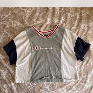 Champion Gray and White Short Sleeve Tee